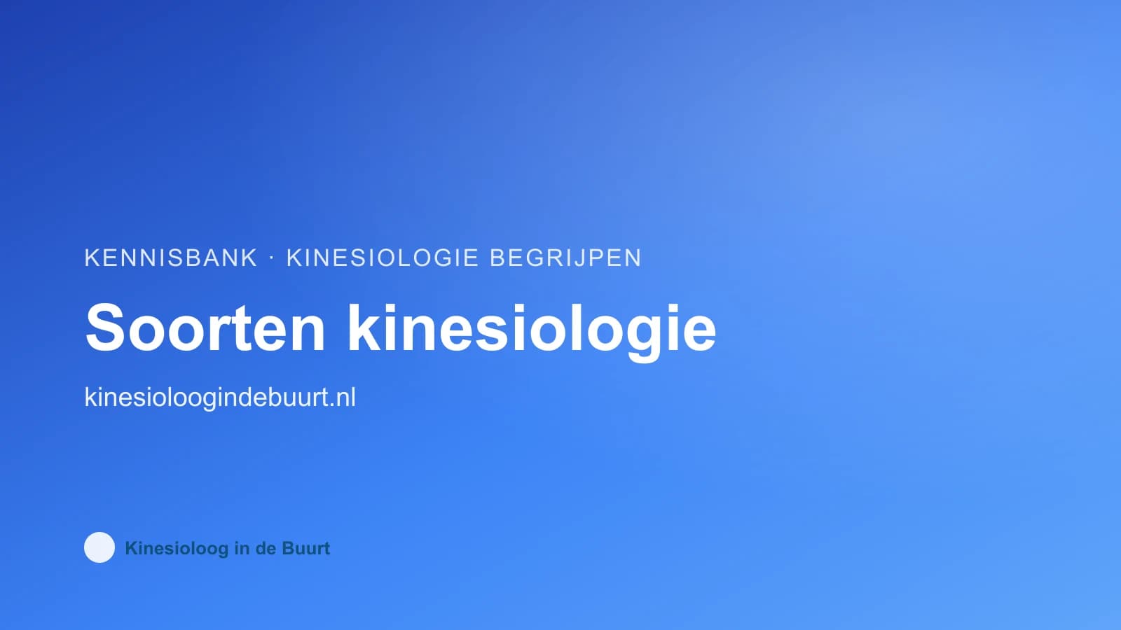 Overzicht van alle soorten kinesiologie stromingen met spiertest demonstratie